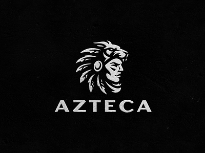 AZTECA Logo Design aztec aztec logo azteca branding chief chief logo design illustration logo mascot mascot logo native native american logo