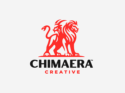 Chimaera Logo Design branding chimaera design goat goat logo illustration lion lion logo logo mascot mascot logo snake snake logo vector