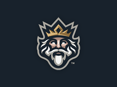 Neptune mascot logo (Up for Sale) beard crown god king logo mascot neptune royal