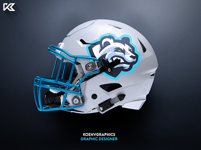 Polar Bear Mascot Logo - Football Helmet