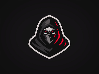 Hooded Ninja Mascot Logo grim hood hooded hooded ninja mascot logo logo ninja ninjalogo reaper reaperlogo