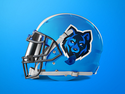 Wolf Mascot Logo - Football Helmet football helmet sport wolf wolf logo