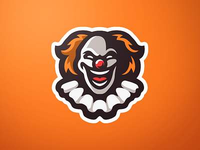 Clown Mascot Logo circus clown clown logo clown mascot clown mascot logo logo orange pennywise