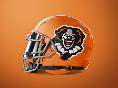 Clown Mascot Logo - Football Helmet