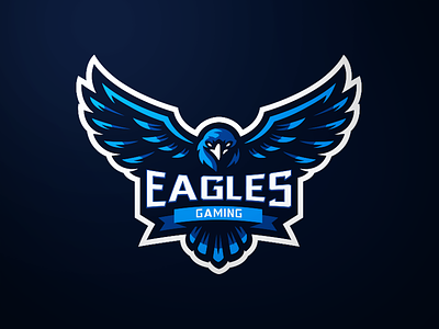 Eagle Mascot Logo blue blue bird eagle eagle logo eagle mascot logo esports gaming hawk hawk logo mascot mascot logo