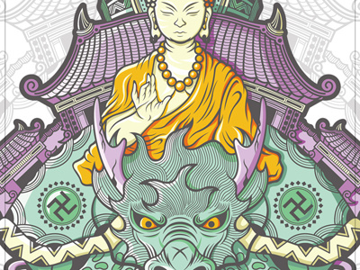 Buddhism asura buddhism chinese illustration myth
