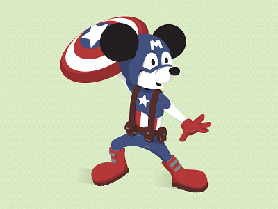 Cap'n Merica Mickey america captain character design disney illustration marvel mickey mouse