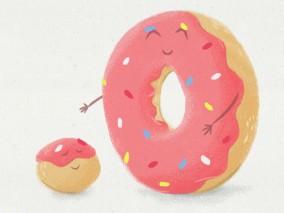 Donut Love donuts drawing frosting hole illustration love pink sprinkles