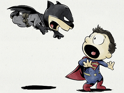 Batman v Superman batman comics dc drawing illustration superhero superman