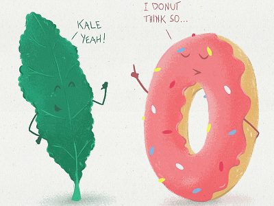Daily Dilemma character donuts frosting illustration kale sprinkles vegetables