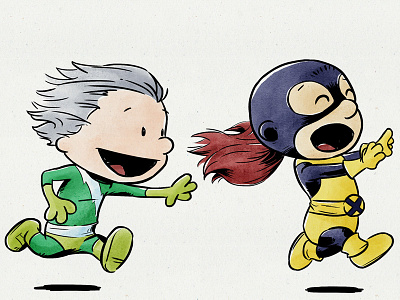 Quicksilver and Jean Grey character design comics illustration jean grey marvel quicksilver xmen