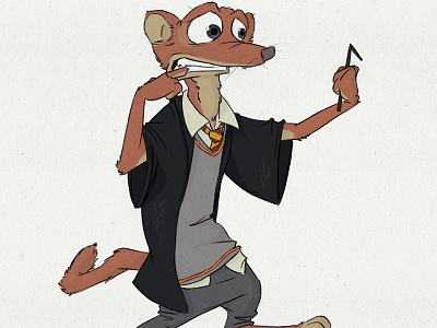 Rob Weasely character harry potter illustration weasel wizard