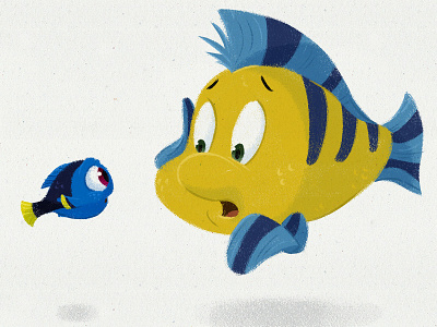 I'm Lost disney dory drawing fish flounder illustration pixar