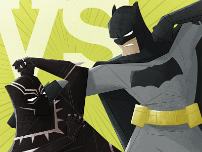 Batman vs Black Panther batman black panther comics dc drawing illustration marvel
