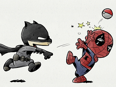 Batman vs Spider-Man batman character design comics dc comics drawing illustration marvel pokemon spider man