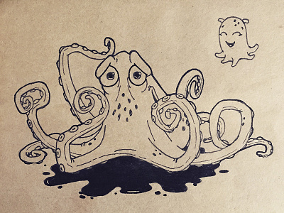 Ink disney drawing finding dory illustration inktober ocean octopus pixar sketch