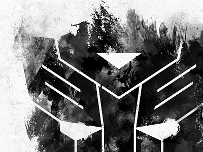 Autobots autobots black and white design emblem graphic illustration logo movie painterly transformers watercolor