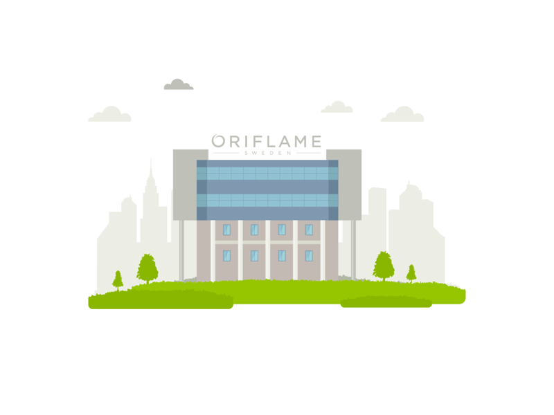 Oriflame office in Russia city cloud illustration office oriflame vector