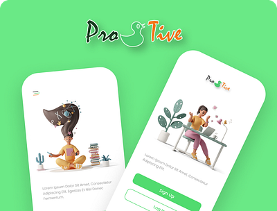 ProDUCKtive 3d animation app branding design figma graphic design illustration logo motion graphics typography ui ux vector