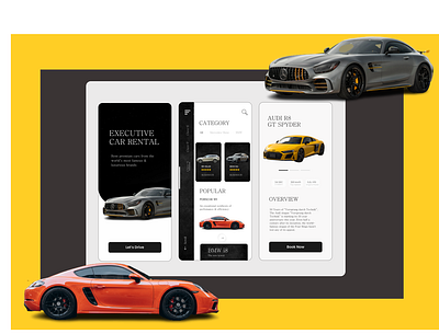 EXEC Car Hire App app branding design designer figma graphic design illustration logo typography ui ux vector