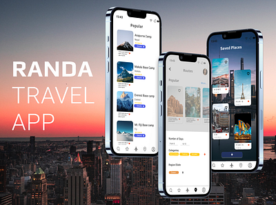 RANDA Travel App app branding design figma illustration logo typography ui ux vector