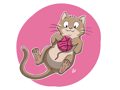 Dribbble Kitten cartoon cat character cute dribbble fun illustration