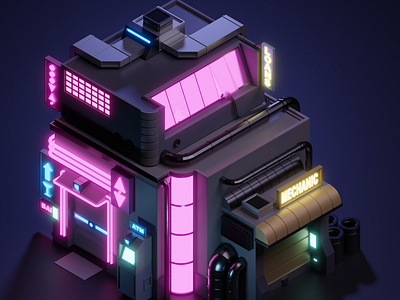 3D illustration - Cyber bar