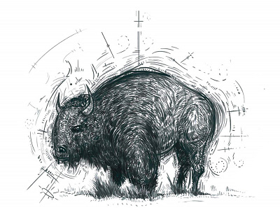 Bison advanture animal animalart art artsy bison conceptart digitalart doodle draw handmade illustration