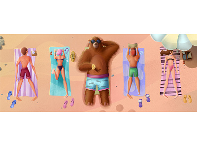 beach beach character conceptart human illustration still frame summer sun vectorart