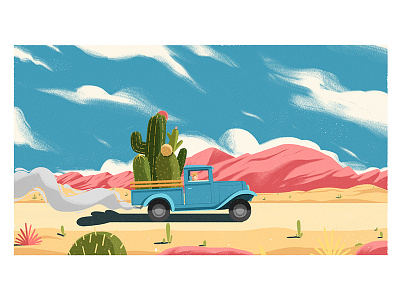cactus car artwork cactus car conceptart design digitalart illustration stillframe vector
