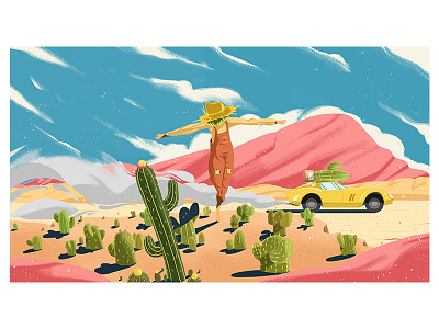 scarecrow cactus art cactus conceptart corvette illustration stillframe vector way