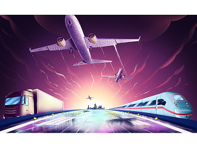 plane animation art artsy artwork concept conceptart illustration plane purple stillframe vector