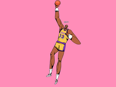 kareem abdul-jabbar artwork basketball character characterdesign illustration kareem abdul jabbar la los angeles lakers nba sports stillframe vector