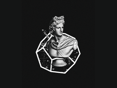 Apollo #2 art black bust club disco geometric greek music party sky statue