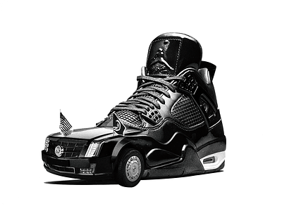 JORDAN 1 (PRESIDENTIAL CAR MIX) art black black white car collage composition design illustration jordan minimal nike obama president shoes sneaker