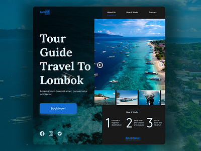 landing page about tour guide branding clean design figma landing page minimalist simple landing page tourguide travel ui