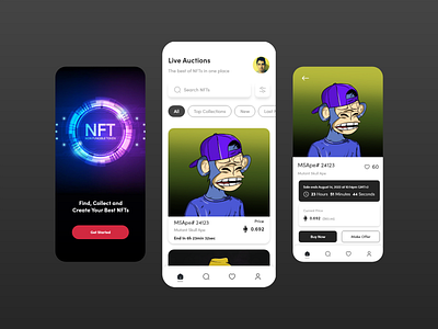 NFTs design prototype ui ui mobile