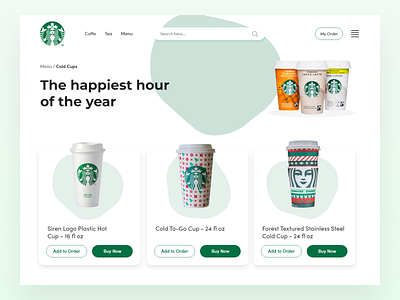 Starbucks Cups design ui web desing