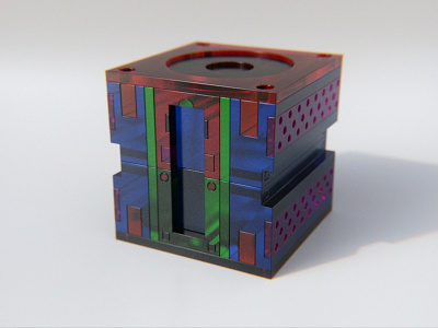 Perspex Box 3d blender boolean color cube cycles mechanical perspex plastic render tech