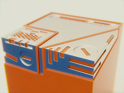 Plastic Metal Box 3d blender boolean box cutter cycles dof metal orange plastic render