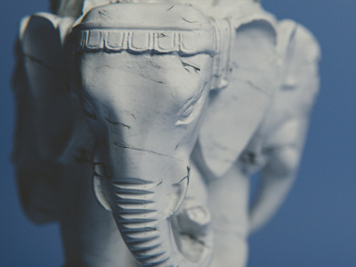 Marble Statue Elephant 3d blender blue cycles detail dof marble realism render shader statue studio