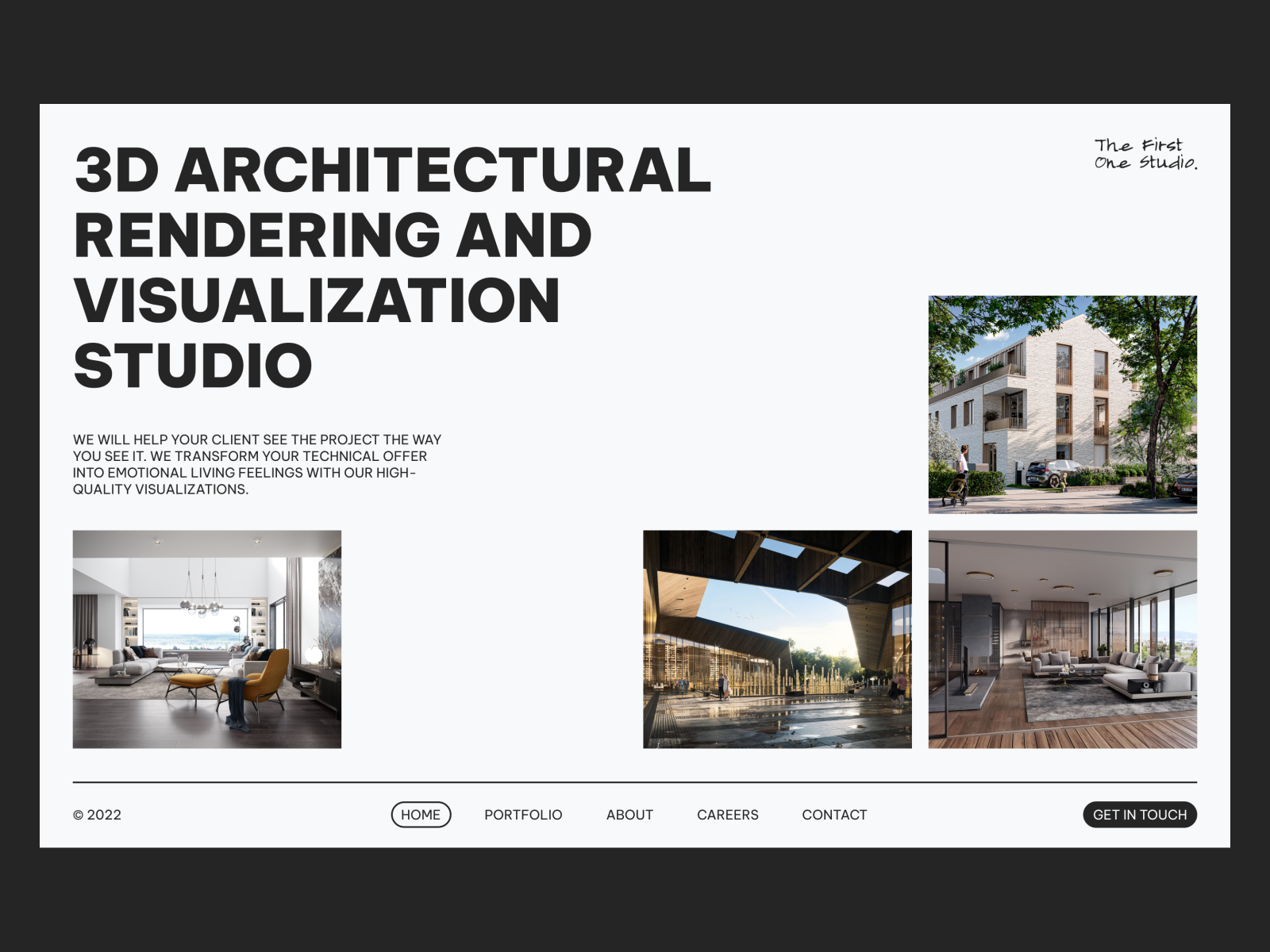 Web design: rendering and visualization studio landing page by Anton ...