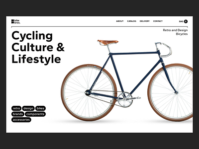 Web design: bicycle store landing page bicycle bold clean graphic design homepage landing landing page section store typography ui web web design web page website