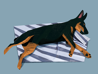 Igray on a blue carpet 2d animal art black blue carpet cg charity art project digital art dog drawing family illustration my love photoshop project sleep