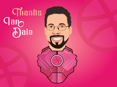 Hello Dribbble abizar sabuwala debut dribbble invite first shot free invite ironman portrait psd shot thanks vector