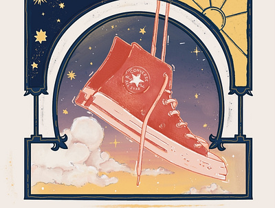 Converse from the Gods branding illustration illustration design