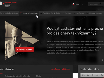 Institute of Art (webdesign) design ladislav sutnar screen web webdesign