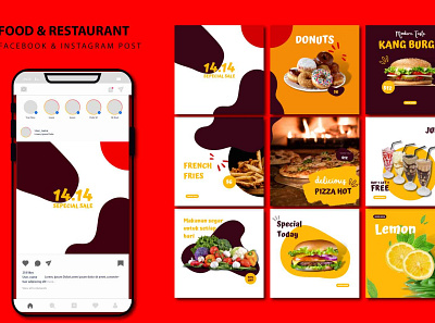 Instagram Post Template food graphic design instagrampost template