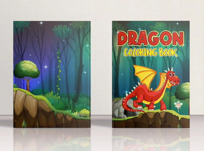 Dragon Coloring Book Cover Design for Amazon KDP by Rashidul Sony on