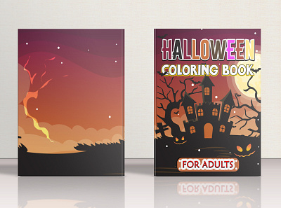 Halloween Coloring Book for Adults activitybook adults coloring book amazon kdp amazon kdp book design book cover coloring book design graphic design halloween illustrator kdp kdp book cover kdp interior low content photoshop